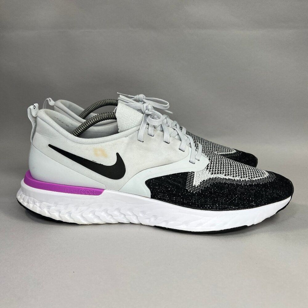 Nike Odyssey React Flyknit Shoes Men's Size 12‎ White Running Training Sneakers